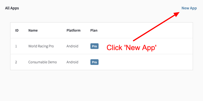 Click 'New App' from App Manager.
